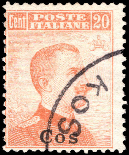 Cos 1912-21 20c orange no watermark fine used.
