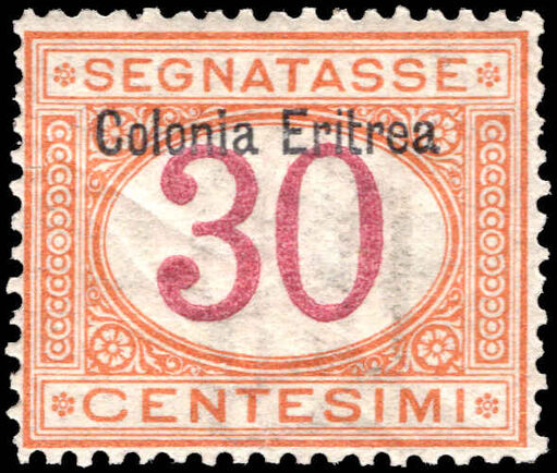 Eritrea 1903 30c magenta and orange postage due lightly mounted mint.