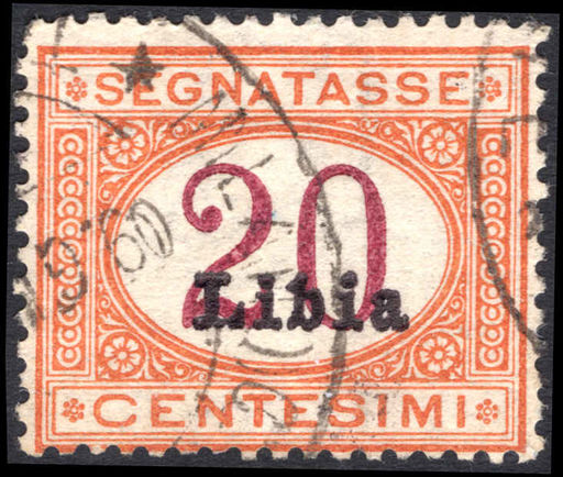 Libya 1915-30 20c postage due fine used.