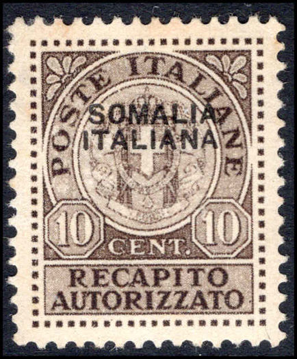 Somalia 1939 Concessional Letter Post overprint at top unmounted mint.