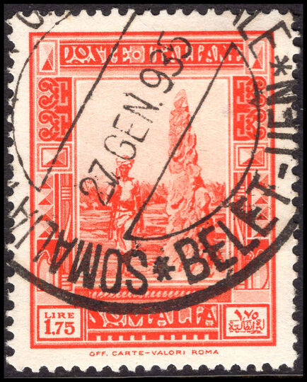 Somalia 1932-38 1l75 orange-vermillion perf 14 fine used.