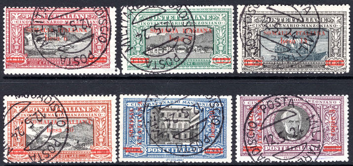 Somalia 1924 Manzoni set fine used 5l signed Raybaudi and Chiavarello fine used.