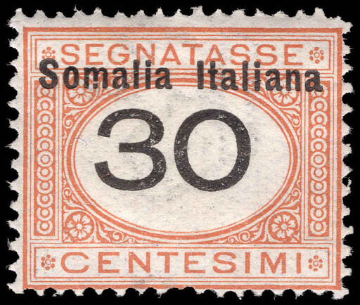 Somalia 1909-19 30c postage due lightly mounted mint.