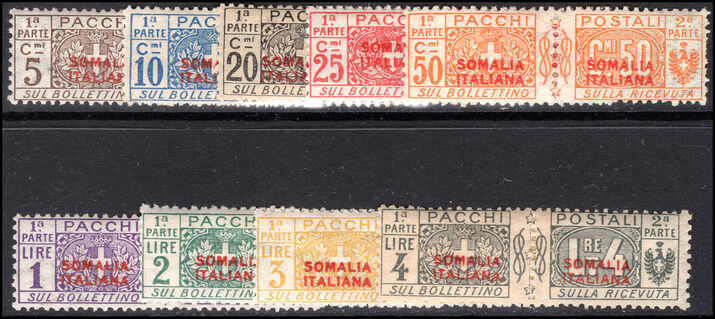 Somalia 1926-31 Parcel Post set to 4l lightly mounted mint.