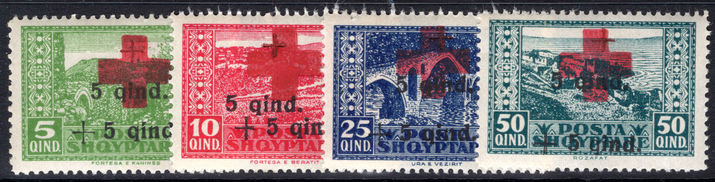 Albania 1924 Red Cross (large cross) set unmounted mint.