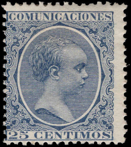 Spain 1889 25c prussian blue lightly mounted mint.