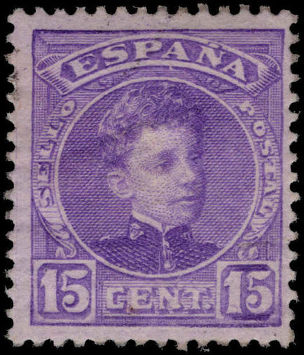Spain 1901-05 15c bright violet lightly mounted mint.