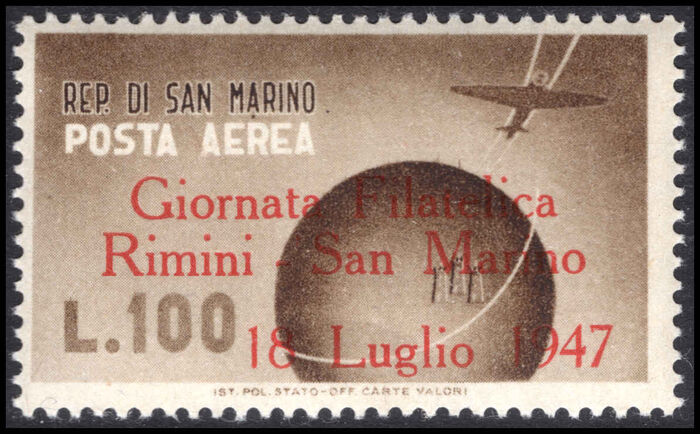 San Marino 1947 Rimini Philatelic Exhibition unmounted mint.