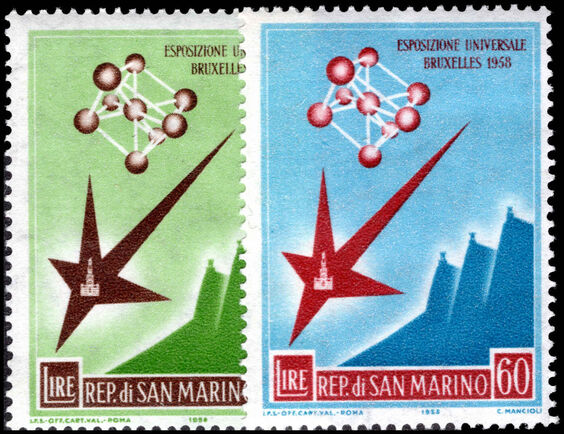 San Marino 1958 Brussels International Exhibition unmounted mint.