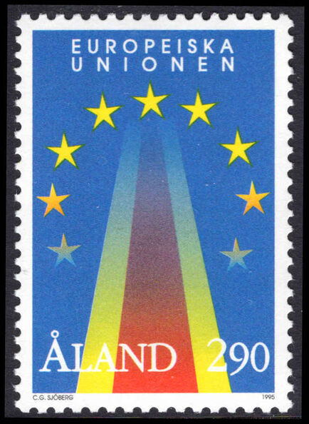 Aland 1995 Admission of Aland Islands to European Union unmounted mint.