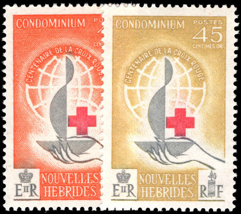 French New Hebrides 1963 Red Cross lightly mounted mint.