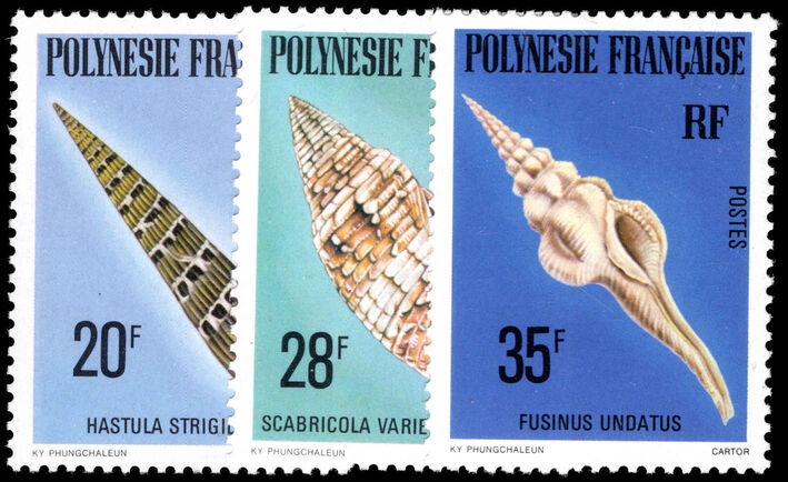 French Polynesia 1979 Sea Shells (3rd series) unmounted mint.
