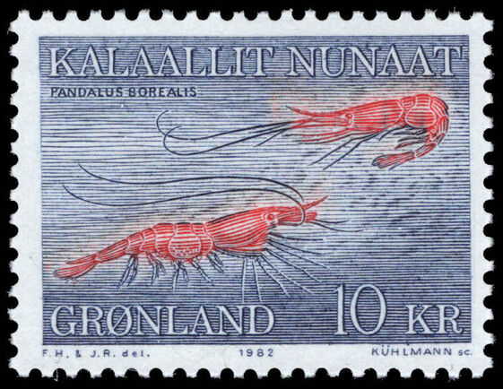 Greenland 1982 Shrimps unmounted mint.
