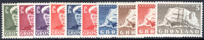 Greenland 1950-60 set (less 10ø) unmounted mint.