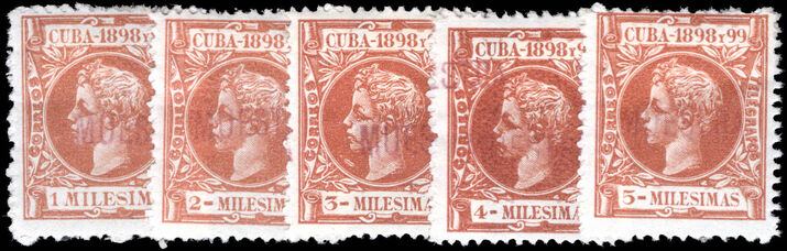 Cuba 1898 MUESTRA set mounted mint.