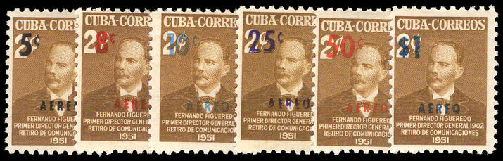 Cuba 1952 Air provisionals lightly mounted mint.