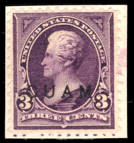 Guam 1899 3c violet fine used on piece.