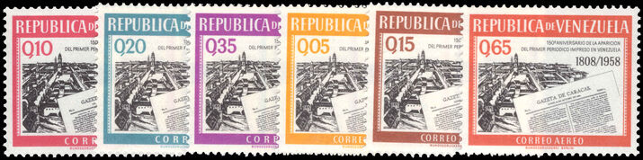 Venezuela 1960 150th Anniversary of Gazeta de Caracas unmounted mint.