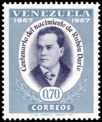 Venezuela 1967 Birth Centenary of Ruben Dario unmounted mint.
