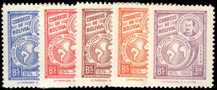 Bolivia 1950 75th Anniversary of UPU unmounted mint.