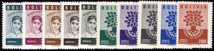 Bolivia 1960 Refugees set lightly mounted mint.