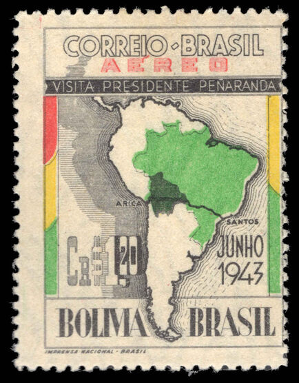 Brazil 1943 Visit of President Penaranda of Bolivia unmounted mint.