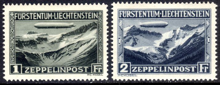 Liechtenstein 1931 Zeppelin set fine mint lightly hinged.