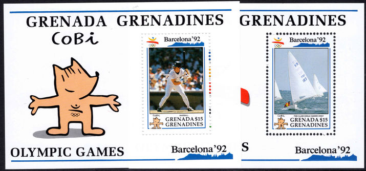 Grenada Grenadines 1992 Olympics souvenir sheet set unmounted mint.