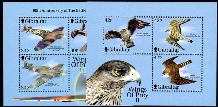 Gibraltar 2000 RAF souvenir sheet set unmounted mint.