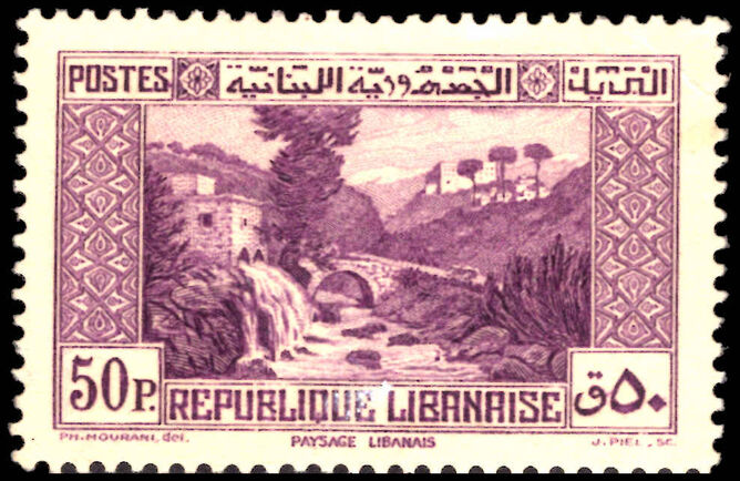 Lebanon 1937-40 50p violet lightly mounted mint.