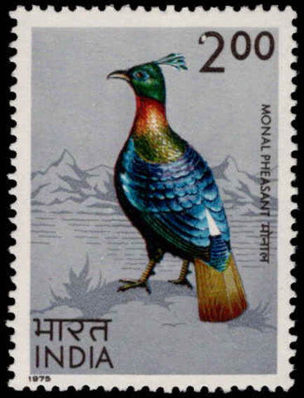 India 1975 Himalayan Monal Pheasant unmounted mint.