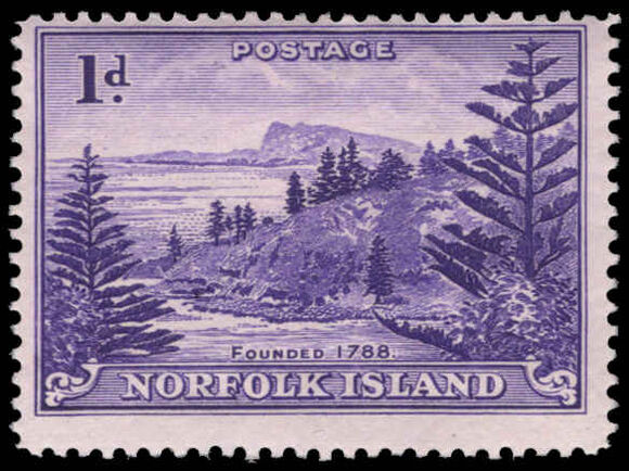 Norfolk Island 1947-59 1d bright violet lightly mounted mint.