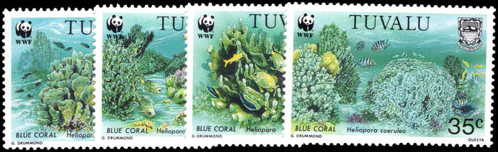 Tuvalu 1992 Endangered Species. Blue Coral unmounted mint