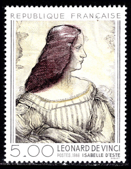 France 1986 Isabelle d'Este by Leonardo da Vinci unmounted mint.