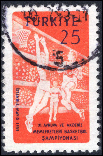 Turkey 1959 Basketball fine used.