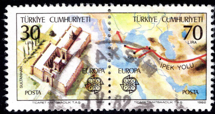 Turkey 1982 Europa pair from souvenir sheet fine used.