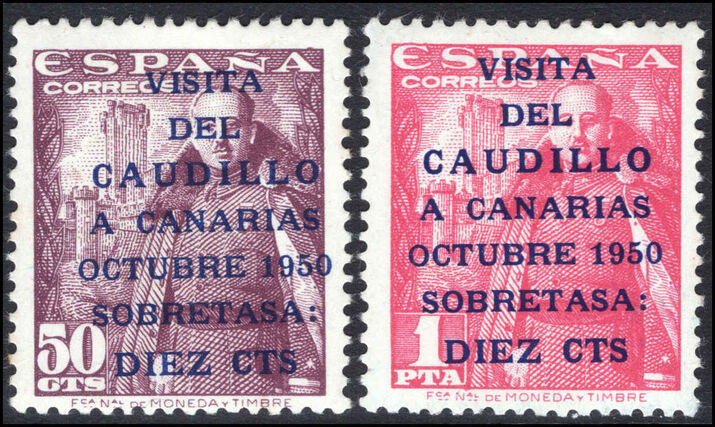 Spain 1950 Francos visit to Canary Island 16.5mm unmounted mint.