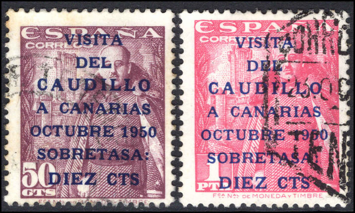 Spain 1950 Francos visit to Canary Island 16.5mm fine used.