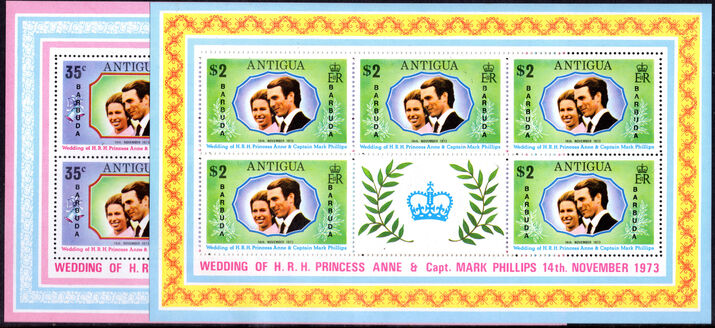 Barbuda 1973 Royal Wedding sheetlet unmounted mint.
