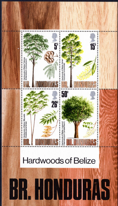 British Honduras 1971 Indigenous Hardwoods (3rd series) souvenir sheet unmounted mint.