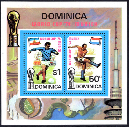 Dominica 1974 World Cup Football Championship souvenir sheet unmounted mint.