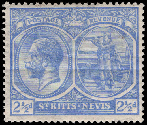 St Kitts 1921-29 2½d pale bright blue lightly unmounted mint.