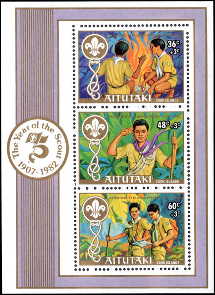 Aitutaki 1983 75th Anniversary of Boy Scout Movement souvenir sheet unmounted mint.