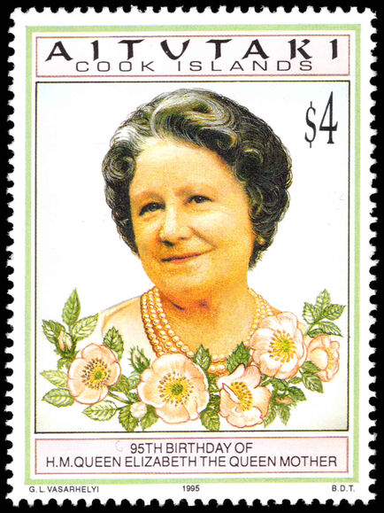 Aitutaki 1995 95th Birthday of Queen Elizabeth the Queen Mother unmounted mint.