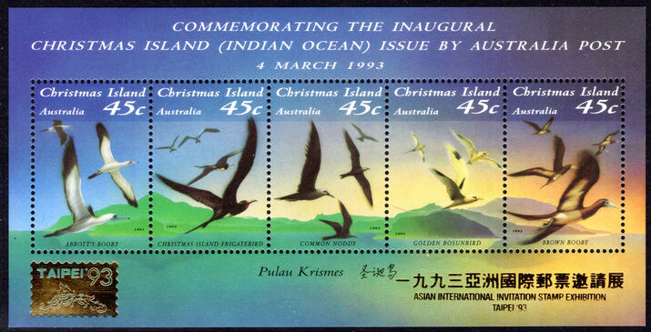 Christmas Island 1993 Taipei 1993 souvenir sheet unmounted mint.