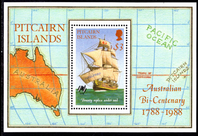 Pitcairn Islands 1988 Bicentenary of Australian Settlement souvenir sheet unmounted mint.