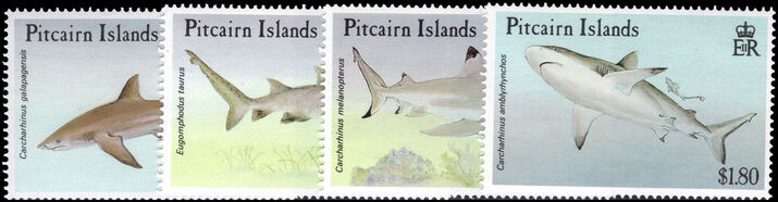 Pitcairn Islands 1992 Sharks unmounted mint.