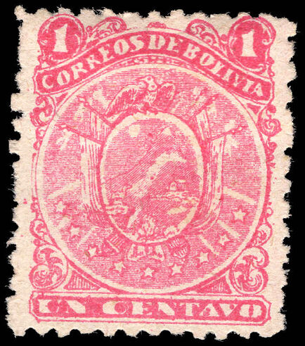 Bolivia 1893 1c rose litho mounted mint.