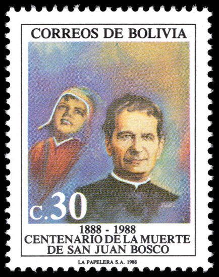 Bolivia 1988 Death Centenary of St. John Bosco unmounted mint.