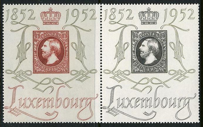 Luxembourg 1952 CENTILUX se-tenant pair unmounted mint.